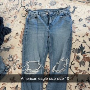 American Eagle Outfitters Light Blue Ripped Skinny Jeans